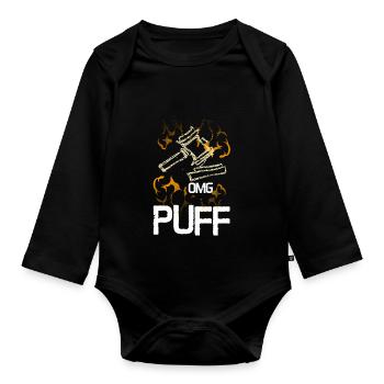 Omg Puff Gout Hammer vintage - Organic Longsleeve Baby Bodysuit - black - Front