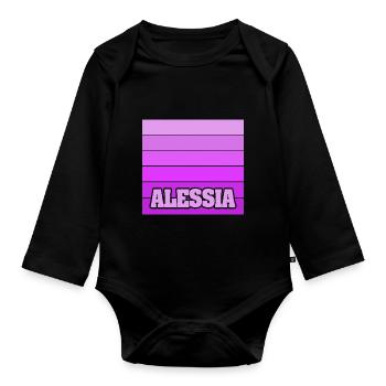 Alessia - Organic Longsleeve Baby Bodysuit - black - Front