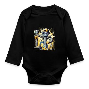 Do-it-yourselfers, mechanics and hobbyists - Organic Longsleeve Baby Bodysuit - black - Front