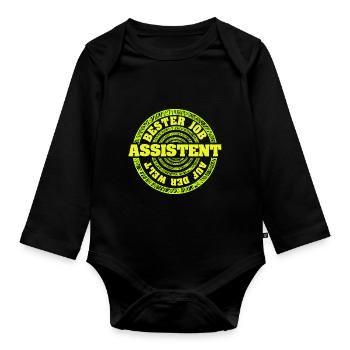 Assistant - Organic Longsleeve Baby Bodysuit - black - Front