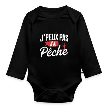 I can't, I sinned - Organic Longsleeve Baby Bodysuit - black - Front