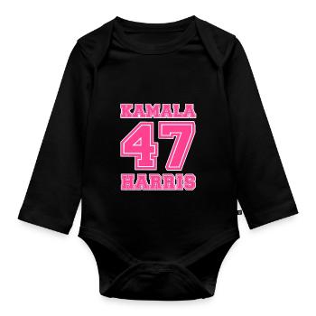 Kamala Harris, 47th President of the USA - Organic Longsleeve Baby Bodysuit - black - Front
