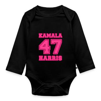 Kamala Harris, 47th President of the USA - Organic Longsleeve Baby Bodysuit - black - Front