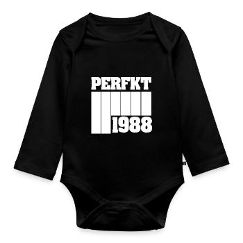 Perfect 1988 - Organic Longsleeve Baby Bodysuit - black - Front