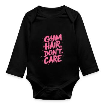 HAARE IM FITNESSSTUDIO - Baby Bio-Langarm-Body - Schwarz - Vorne