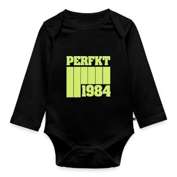 Perfekt 1984 - Baby Bio-Langarm-Body - Schwarz - Vorne