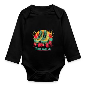 ROLLEN - Baby Bio-Langarm-Body - Schwarz - Vorne