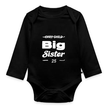 Nur Einzelkind Schwester - Baby Bio-Langarm-Body - Schwarz - Vorne