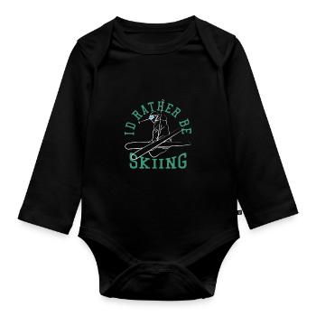 Freestyle-Skifahrer Freestyle Skier - Baby Bio-Langarm-Body - Schwarz - Vorne