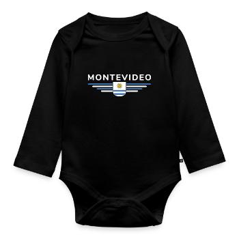 Montevideo Design – Für Fans & Reisende - Baby Bio-Langarm-Body - Schwarz - Vorne