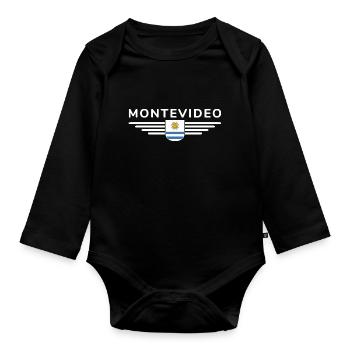 Montevideo Design – Für Fans & Reisende - Baby Bio-Langarm-Body - Schwarz - Vorne