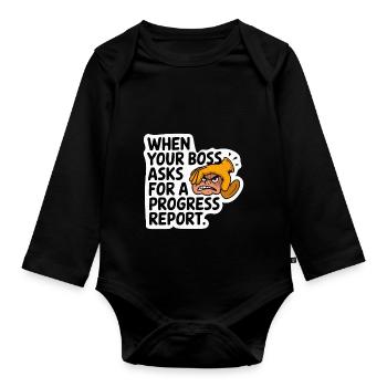 DER PROJEKTLEITER HAT SIE GEFRAGT - Baby Bio-Langarm-Body - Schwarz - Vorne