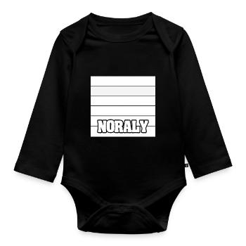 Frauenname Noraly - Baby Bio-Langarm-Body - Schwarz - Vorne