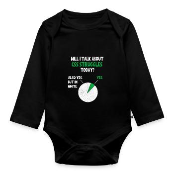 Coder Web Developer Programmer Will I talk about F - Baby Bio-Langarm-Body - Schwarz - Vorne