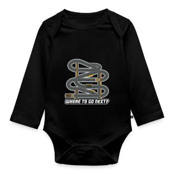 WHERE TO GO NEXT - Organic Longsleeve Baby Bodysuit - black - Front