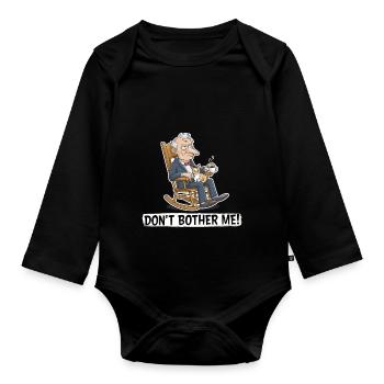 GRUMPY OLDMAN - Organic Longsleeve Baby Bodysuit - black - Front