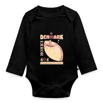 Denmark Shakespeare xxo Festival funny quote - Organic Longsleeve Baby Bodysuit - black - Front