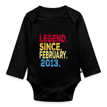 Legende seit Februar 2013 Design For Kids, - Baby Bio-Langarm-Body - Schwarz - Vorne