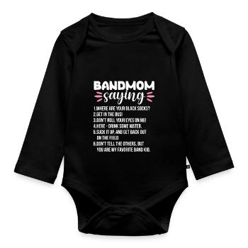 Bandmom Dit Défilé de fanfare de l’école - Body Bébé bio manches longues - noir - Devant