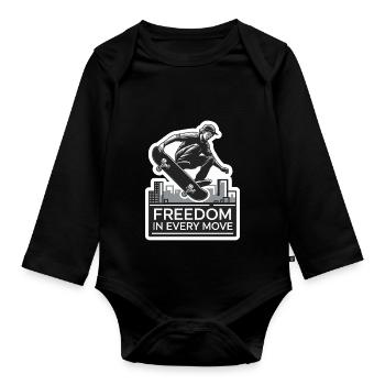 SKATEBOARD - Organic Longsleeve Baby Bodysuit - black - Front