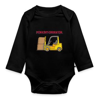 Gabelstaplerfahrer - Baby Bio-Langarm-Body - Schwarz - Vorne