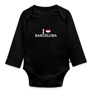 J’aime Barcelone Cool Wrong Flag Pays-Bas Coeur - Body Bébé bio manches longues - noir - Devant