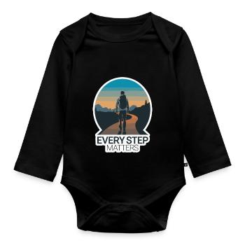 JOURNEY, EVERY STEP MATTERS - Organic Longsleeve Baby Bodysuit - black - Front