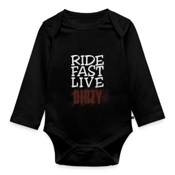 ROULEZ VITE, VIVEZ SALE – VTT - Motocross - Body Bébé bio manches longues - noir - Devant