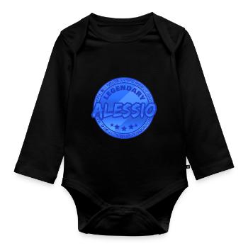 Cadeau pour Alessio - Body Bébé bio manches longues - noir - Devant