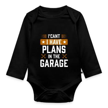 garage1 Artboard 1 - Organic Longsleeve Baby Bodysuit - black - Front