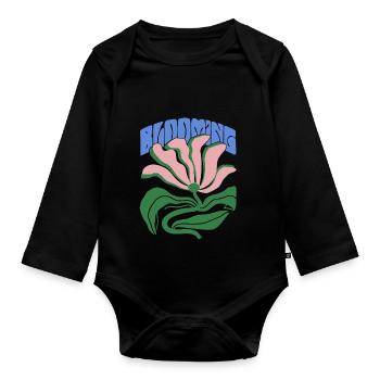 Blooming Starch - Organic Longsleeve Baby Bodysuit - black - Front