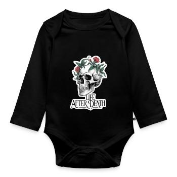 OS LA VIE APRÈS LA MORT - Body Bébé bio manches longues - noir - Devant