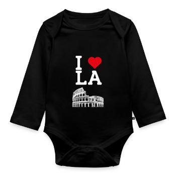 J’aime LA Heart Flag Los Angeles Colosseum Cool - Body Bébé bio manches longues - noir - Devant
