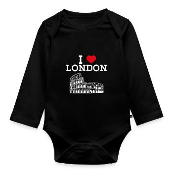 J’aime Londres Cool Colosseum Angleterre Lover Flag - Body Bébé bio manches longues - noir - Devant