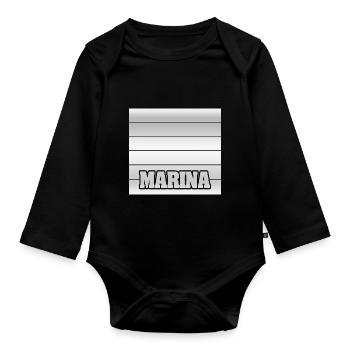 Gift for First Name - Organic Longsleeve Baby Bodysuit - black - Front