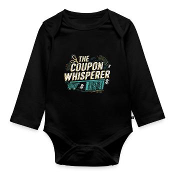 Der Coupon Whisperer Couponer Shopper Geld sparen - Baby Bio-Langarm-Body - Schwarz - Vorne