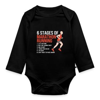 Marathon Half Marathon Marathon Runner - Organic Longsleeve Baby Bodysuit - black - Front
