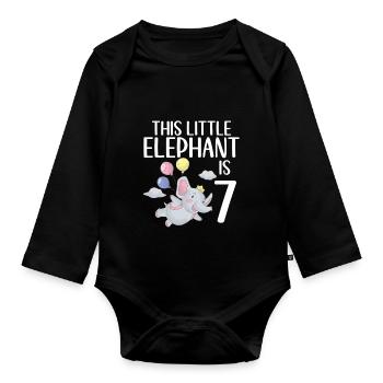 Elephant Lovers Gifts - Organic Longsleeve Baby Bodysuit - black - Front