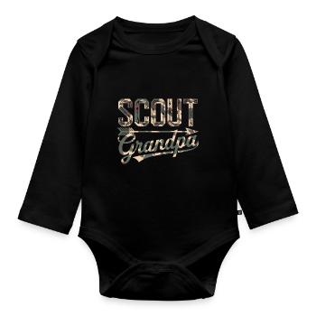 Scout Guide Scout Camping - Organic Longsleeve Baby Bodysuit - black - Front