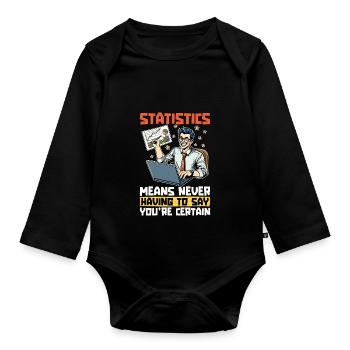 Statistiques signifie jamais statisticien comptable - Body Bébé bio manches longues - noir - Devant