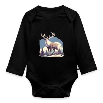 Renne Renne - Body Bébé bio manches longues - noir - Devant