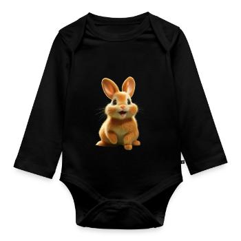Osterhase - Baby Bio-Langarm-Body - Schwarz - Vorne