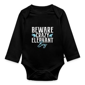 Elephant Lovers Gifts - Organic Longsleeve Baby Bodysuit - black - Front
