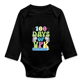 100 jours Vpk - Body Bébé bio manches longues - noir - Devant