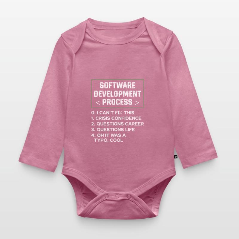 Software Development Process Humor Programmer Organic Longsleeve Baby Bodysuit