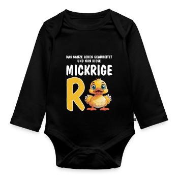 CETTE MAIGRE RENTE - Body Bébé bio manches longues - noir - Devant