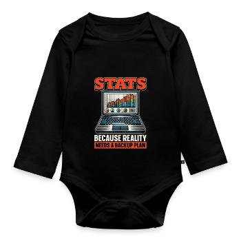 Statistician Stats Because Reality Data Analysis - Baby Bio-Langarm-Body - Schwarz - Vorne