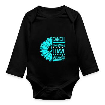 Anxiety disorder Anxiety disorder - Organic Longsleeve Baby Bodysuit - black - Front