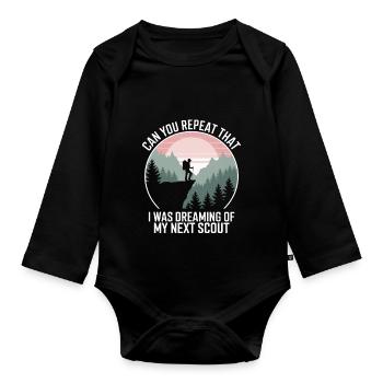 Scout Guide Scout Camping - Organic Longsleeve Baby Bodysuit - black - Front