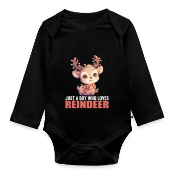 Renne Renne - Body Bébé bio manches longues - noir - Devant